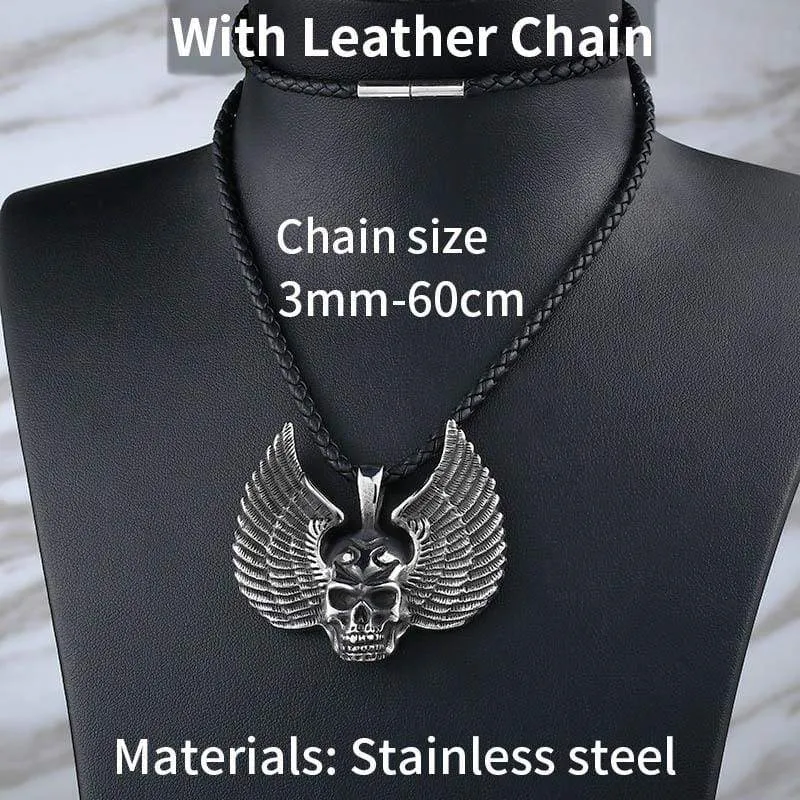 Stainless Steel arrvial angle wing skull Men pendant Stainless Steel Jewelry