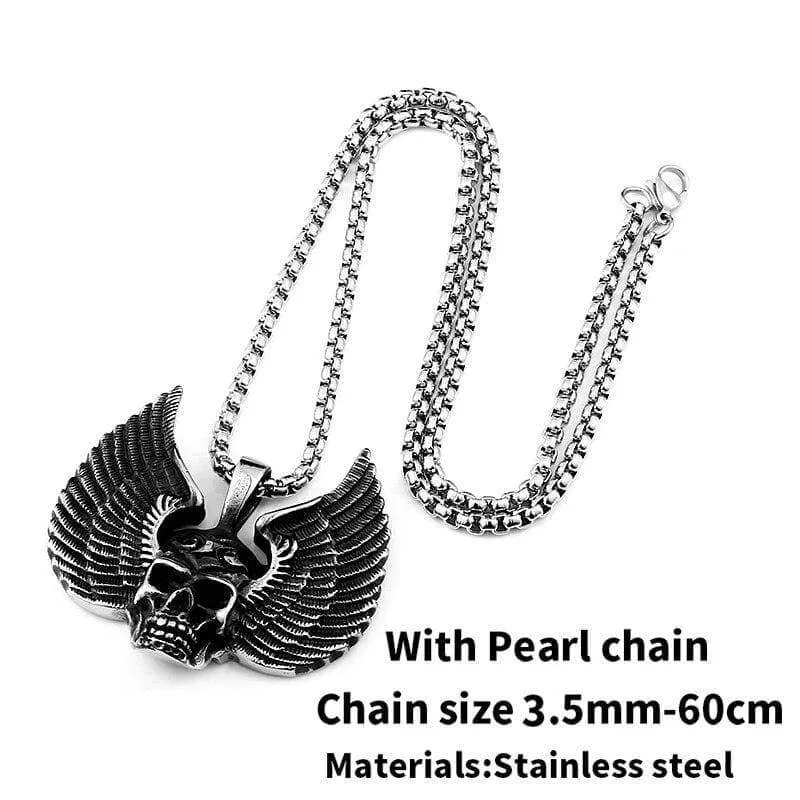 Stainless Steel arrvial angle wing skull Men pendant Stainless Steel Jewelry