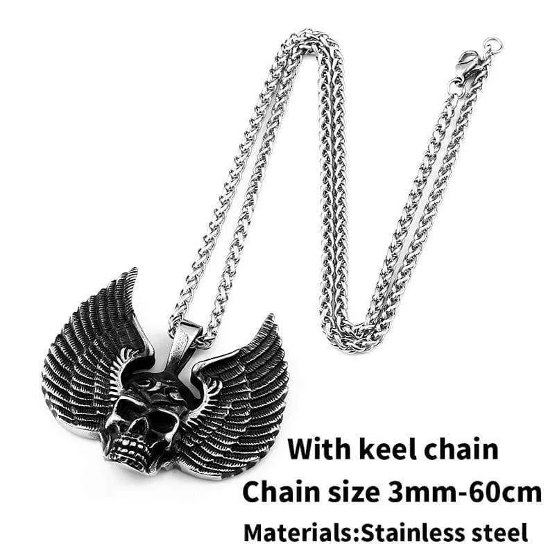 Stainless Steel arrvial angle wing skull Men pendant Stainless Steel Jewelry
