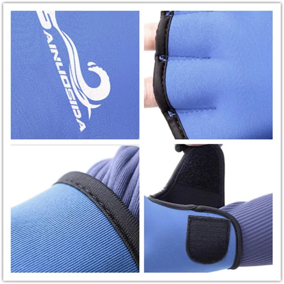 Swimming Webbed Gloves Training Gloves Aquatic Fitness Paddles Water Resistance Diving Hand Web for Men, Women, Scuba Diving, Snorkeling, Spear Fishing