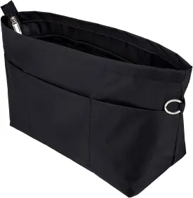 Time Wing Handbag Tote Purse Organizer Insert Bag Liner Shaper Divider Zipper 11 Pockets Compartments X Large Black