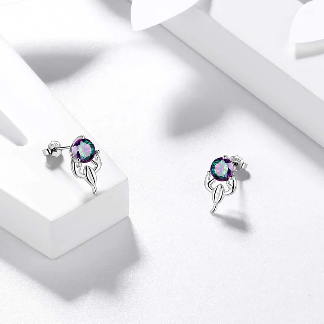Tokyo Mart Scorpio Stud Earrings Women Girls Constellation Jewelry Mystic Topaz Sterling Silver