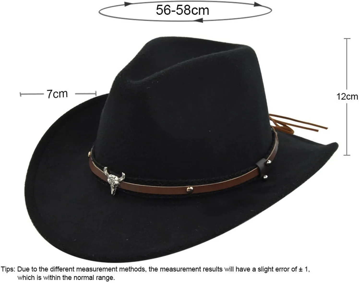 Unisex Western Cowboy Hat Faux Fur Felt Cowgirl Hats American Fedora Hats Outdoor Wide Brim Rodeo Jazz Hat