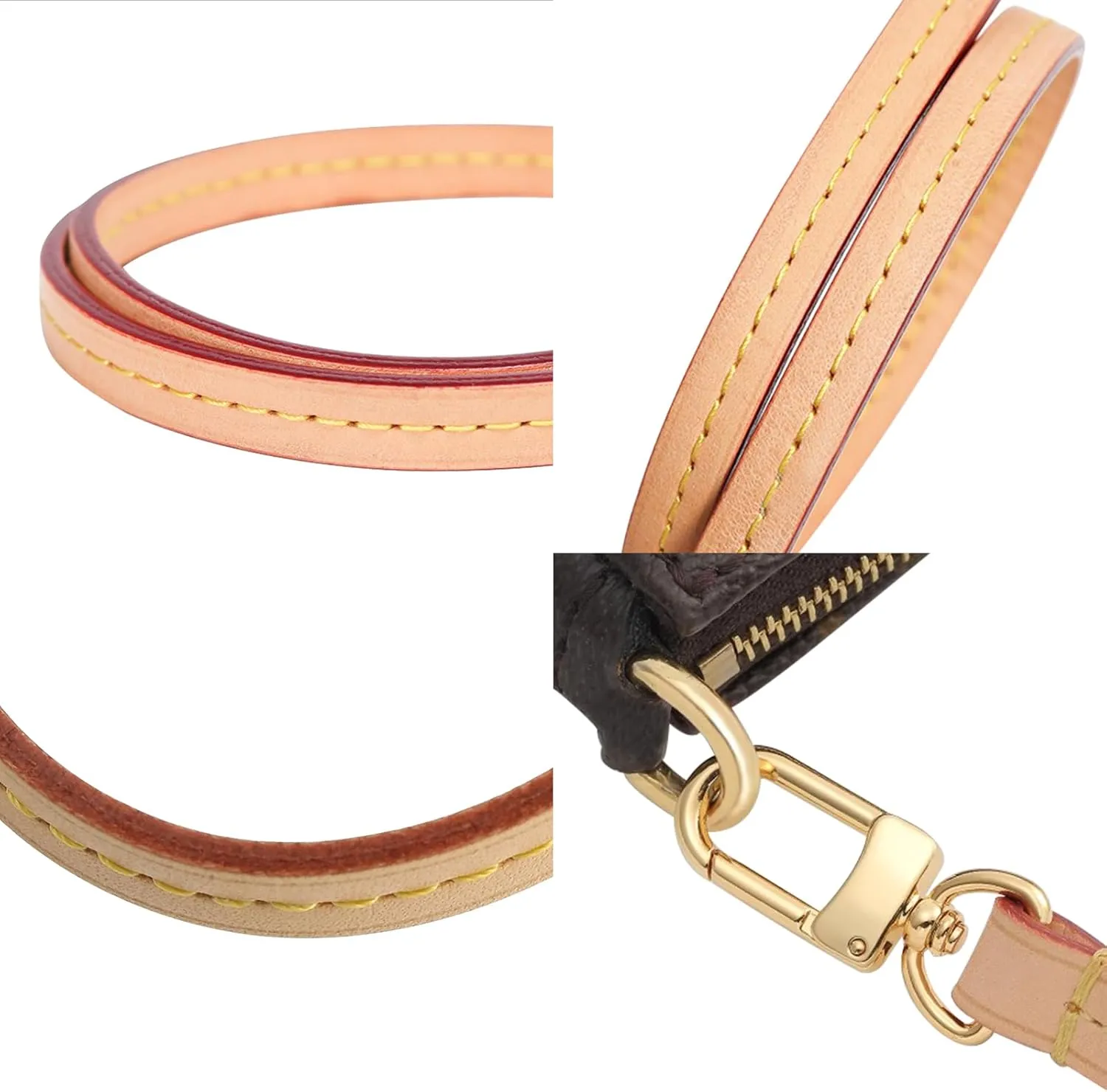 Vachetta Leather Strap Replacement Crossbody Handbag Shoulder Purse Strap for Speedy Bags(Width:0.39in,Length:23.6in,Single Buckle)