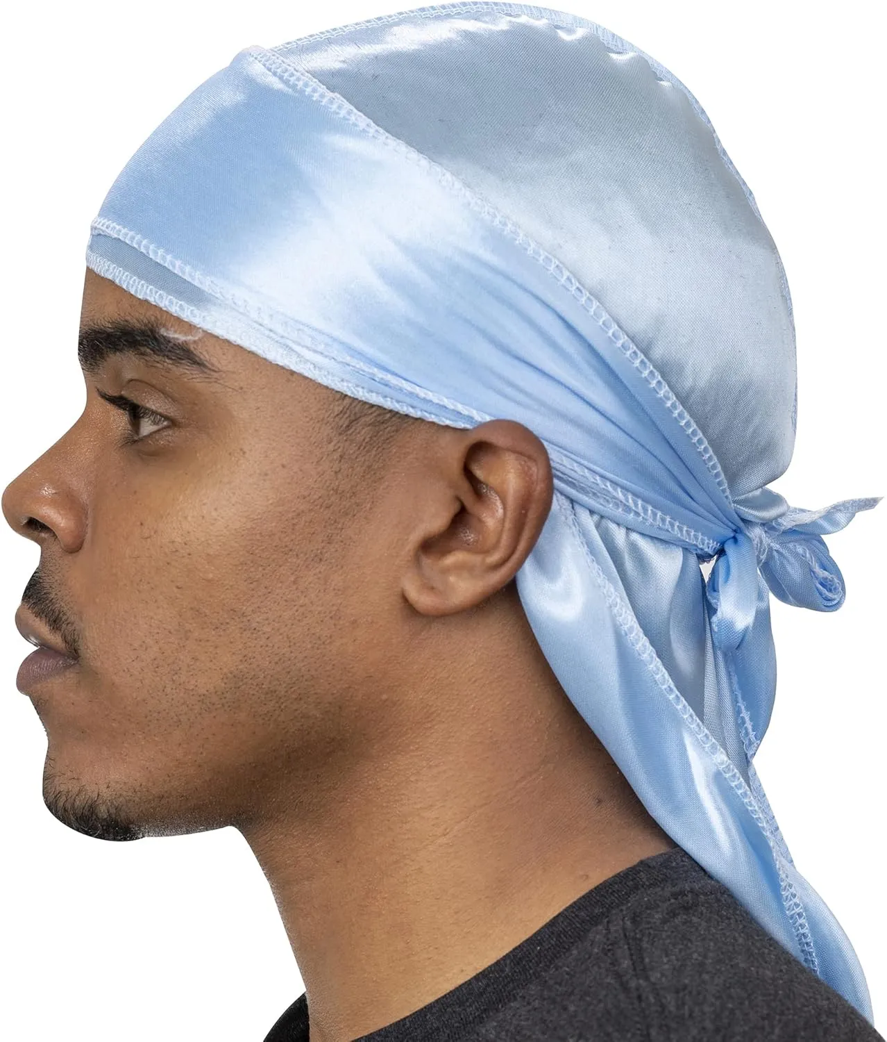 Veeta Superior Silk Durag - Smooth Silk Durag for Men & Women, Long Double Wide Straps, Outside Seam Triple Stitch Du Rag