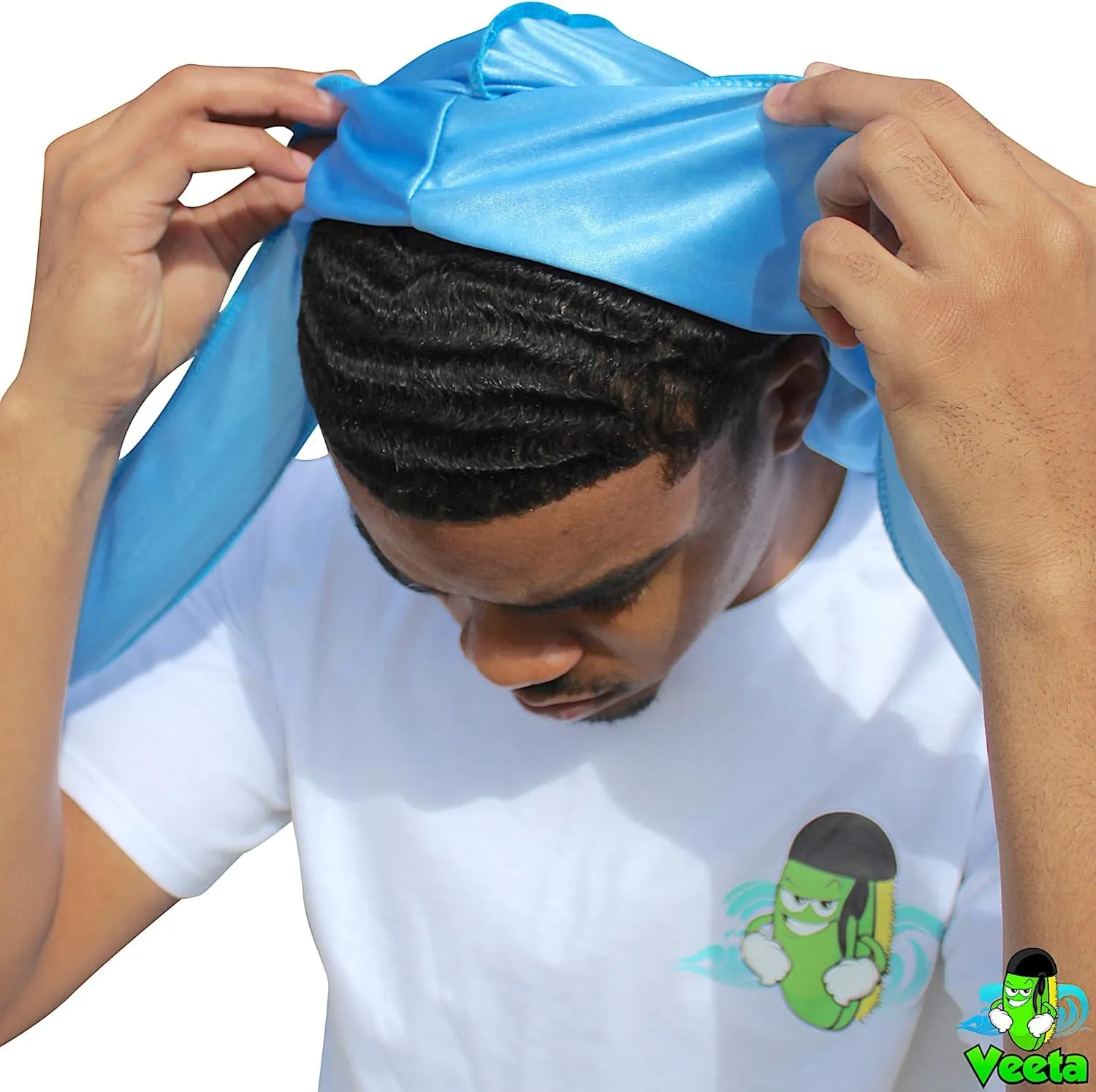 Veeta Superior Silk Durag - Smooth Silk Durag for Men & Women, Long Double Wide Straps, Outside Seam Triple Stitch Du Rag