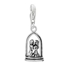 Wedding Bride and Groom Clip on Pendant Charm for Bracelet or Necklace