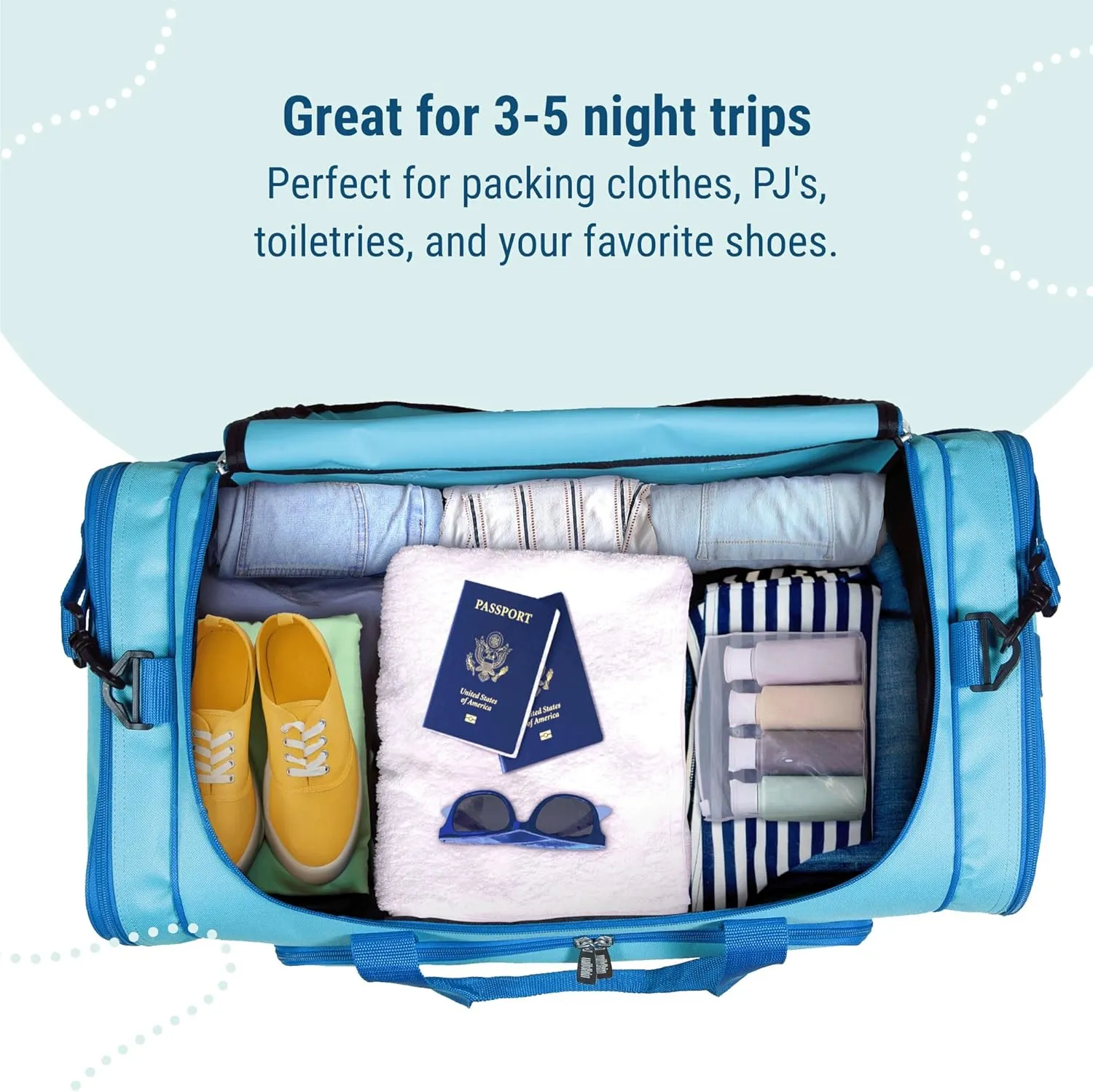 Wildkin Kids Weekender Duffel Bag ?C Carry-On Size for School, Travel, & Sleepovers