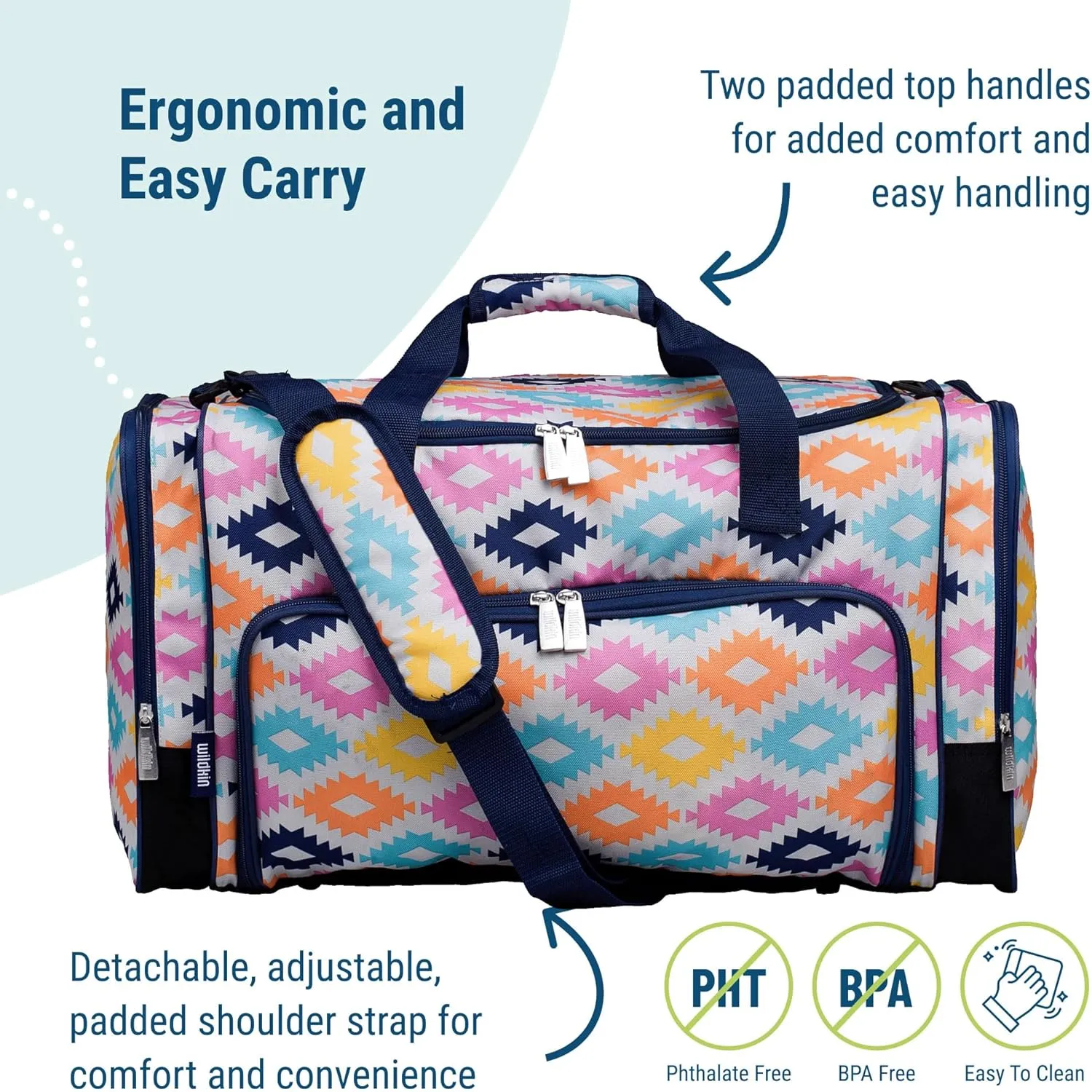 Wildkin Kids Weekender Duffel Bag ?C Carry-On Size for School, Travel, & Sleepovers