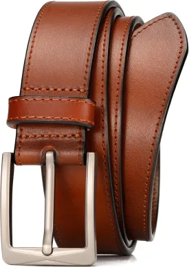 WOLFANT Men's 35mm Dress Casual Belt,100% Italian Full Grain Real Solid Leather