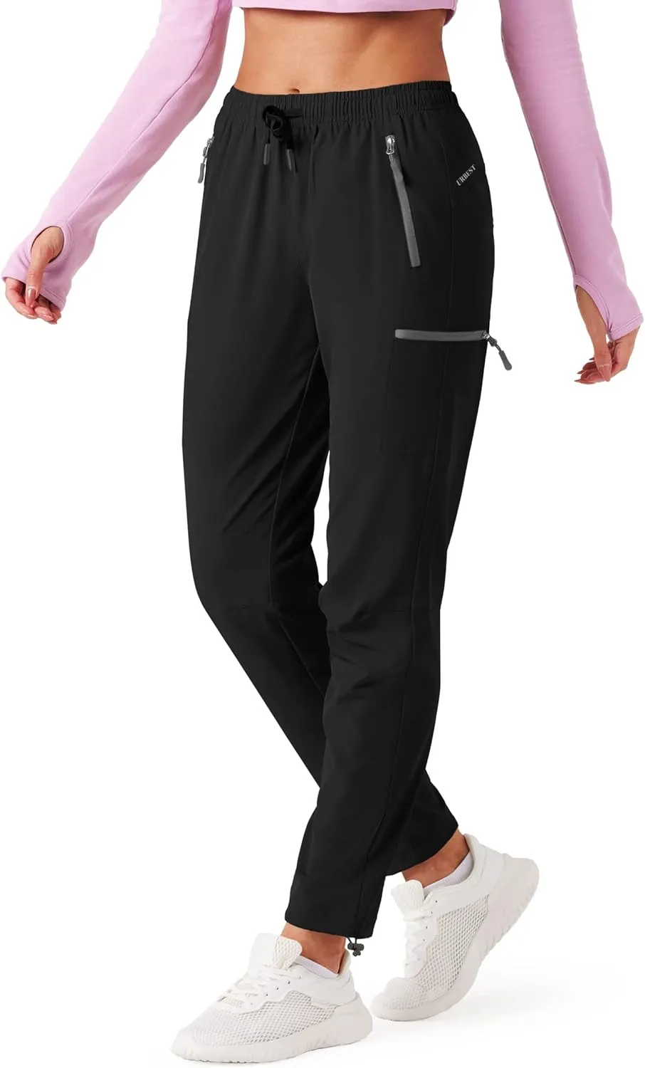 Women's Hiking Cargo Pants Outdoor Lightweight Quick Dry Water Resistant UPF 50 Capris Pants with Zipper Pockets