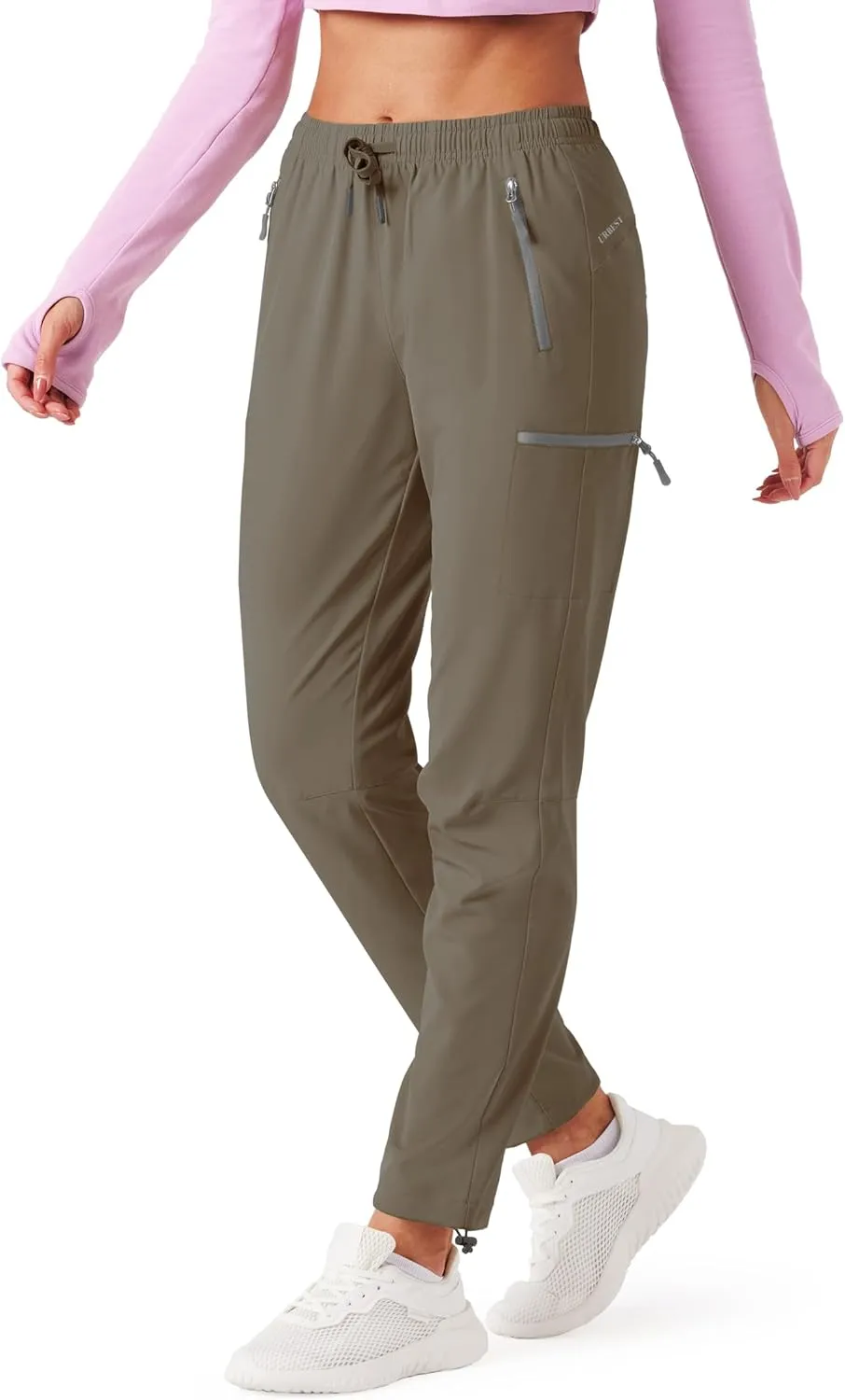 Women's Hiking Cargo Pants Outdoor Lightweight Quick Dry Water Resistant UPF 50 Capris Pants with Zipper Pockets