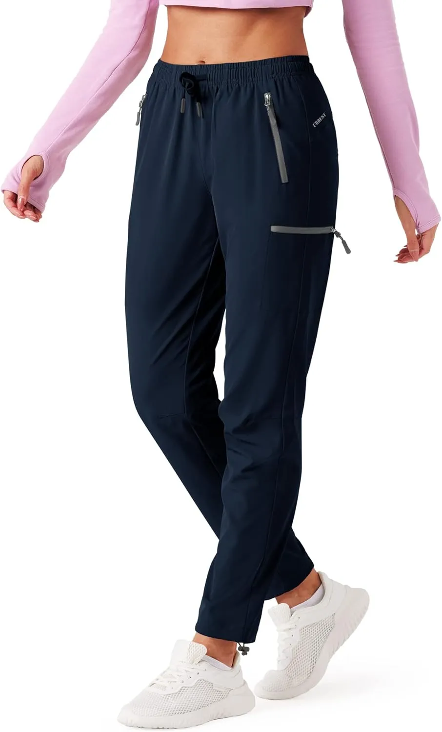 Women's Hiking Cargo Pants Outdoor Lightweight Quick Dry Water Resistant UPF 50 Capris Pants with Zipper Pockets