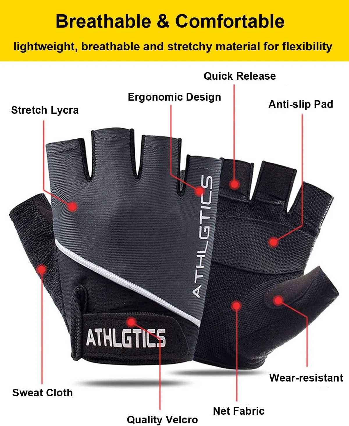Workout Gloves for Women & Men, Gym Gloves for Working Out & Fitness