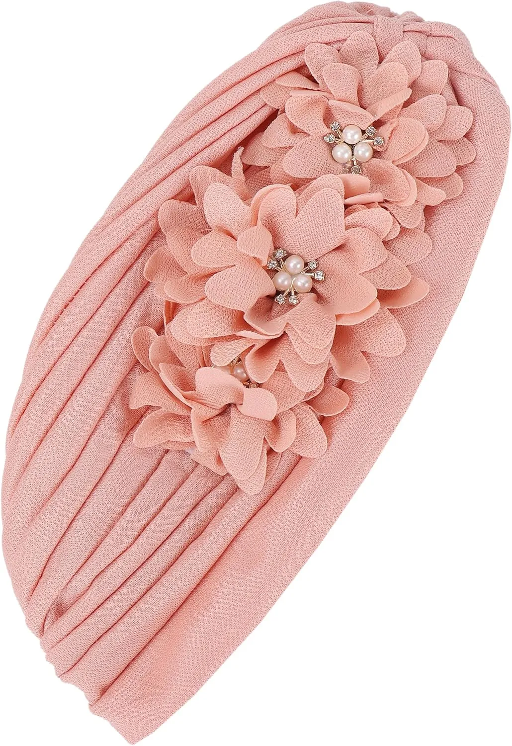 YYAOJHAO Women Flower Turban Hats - Ruffle Pre Tied Headwrap Caps Chemo Beanies Hijab Headscarf for Cancer Patient Hair Loss