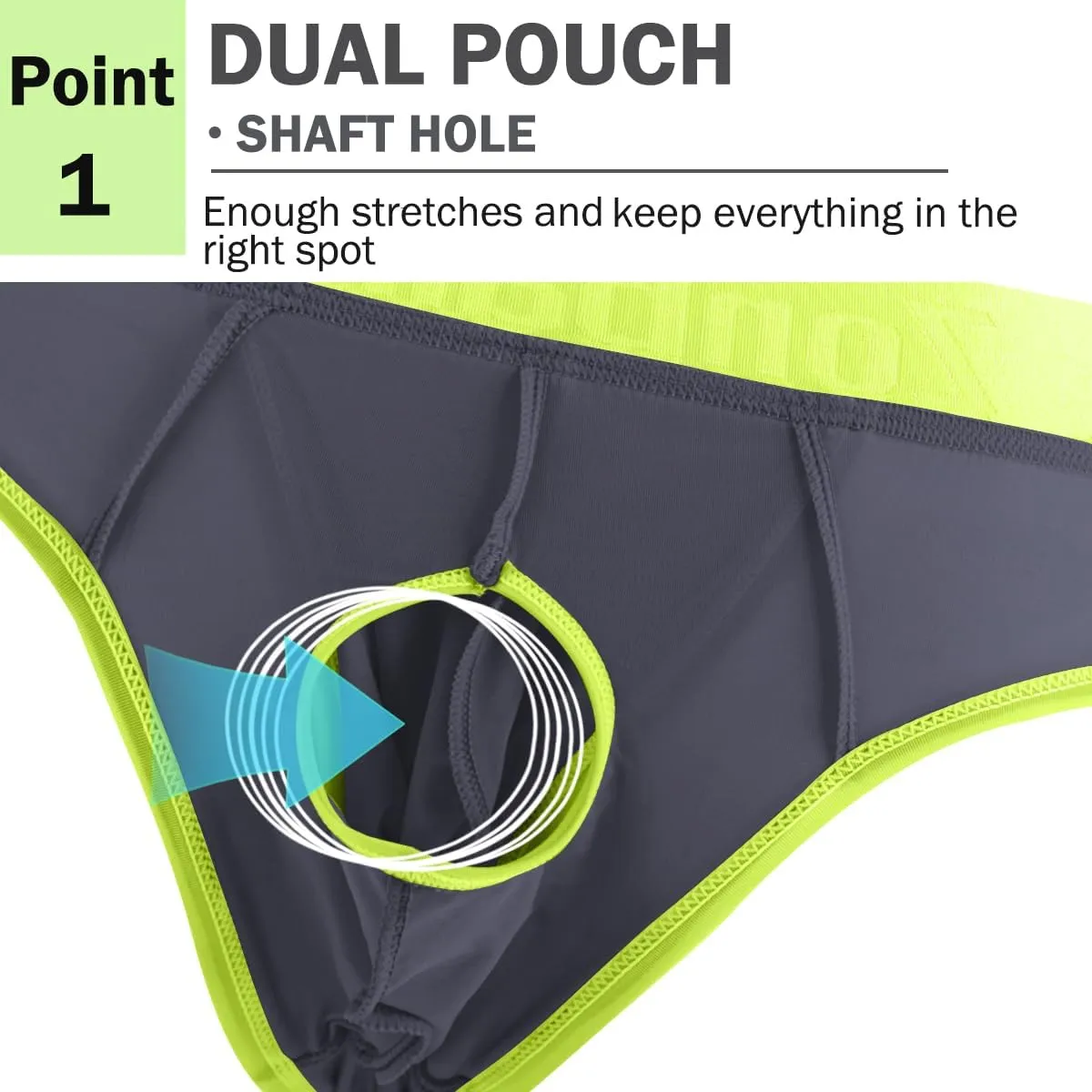 ZONBAILON Men's Briefs Dual Pouch Ice Silk Underwear See Through Thin Breathable Sexy Panties